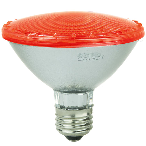 Sunlite 80032-SU LED PAR30 Short Neck Reflector Light Bulb, 3 Watts, Medium Base (E26), 60 Degree Flood Beam, Turtle/Wildlife Friendly, Red, 1 Pack