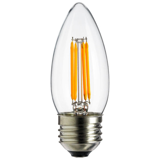 Sunlite LED Vintage Chandelier 4W (40W Equivalent) Light Bulb Medium (E26) Base, Warm White