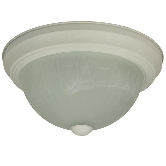 Sunlite 11" Energy Saving Dome Fixture, Smooth White Finish, Alabaster Glass