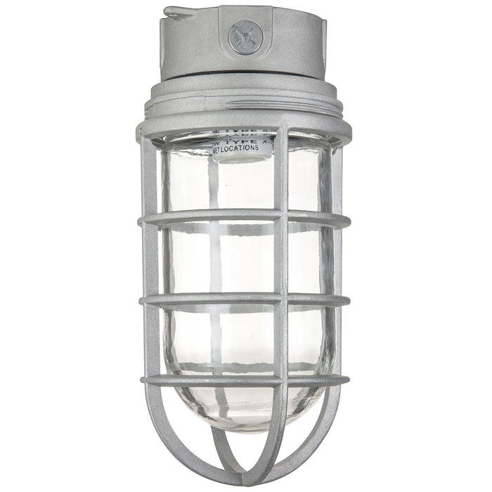 Sunlite Ceiling Mount Vaporproof Industrial Fixture, Metallic Finish, Clear Glass, 3/4 piping