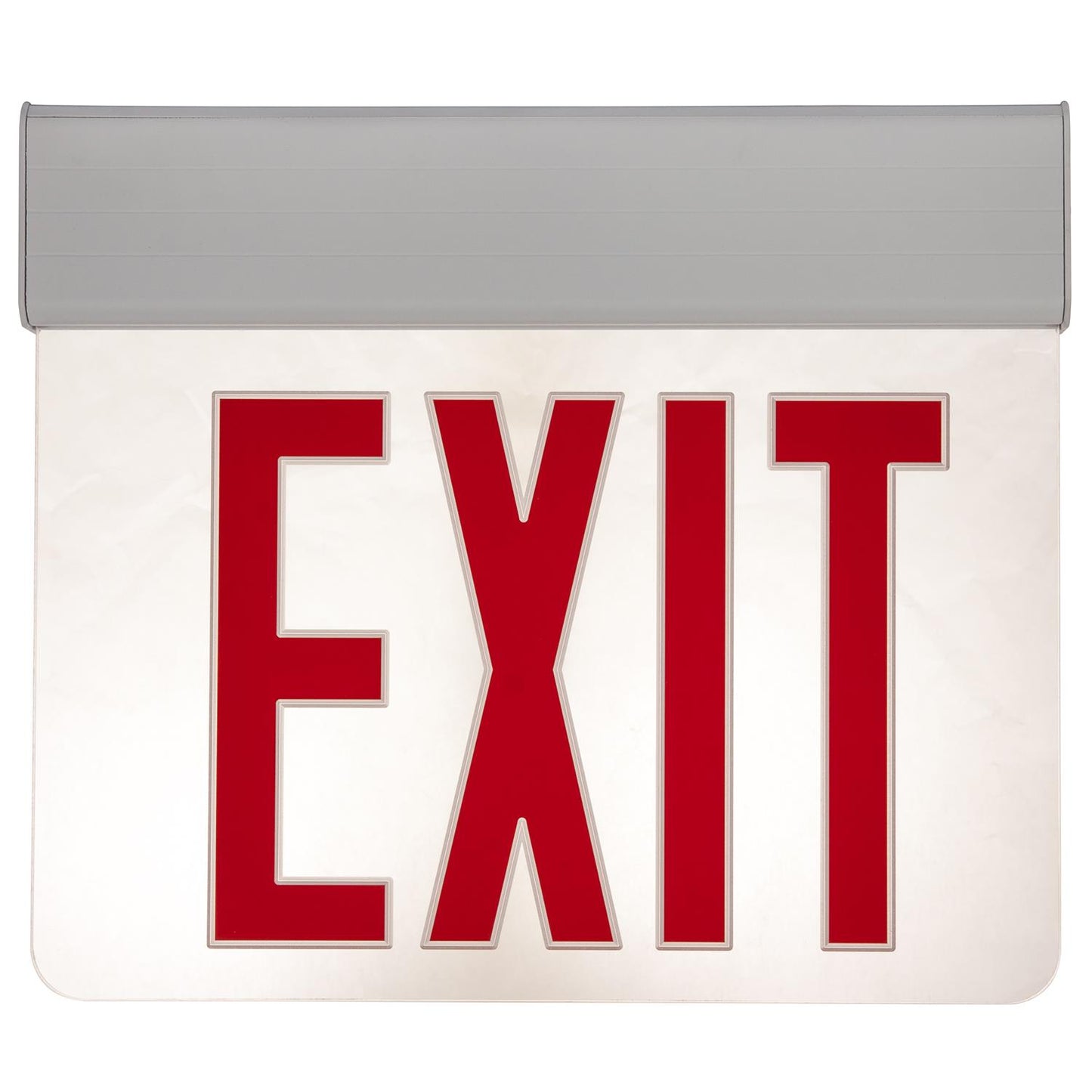 Sunlite Surface Mount Edge-Lit Exit Light, White Housing, Single Faced Clear Plate, NYC Approved, Universal Mounting Plate Included