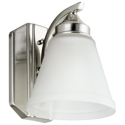Sunlite 45055-SU Vanity Fixture One Light 8 Inch, Bell Shaped Frosted Glass , Brushed Nickel Finish