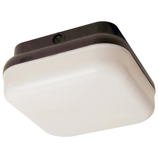 Sunlite Decorative Outdoor Energy Saving Protek Square Fixture, Black Finish, White Lens