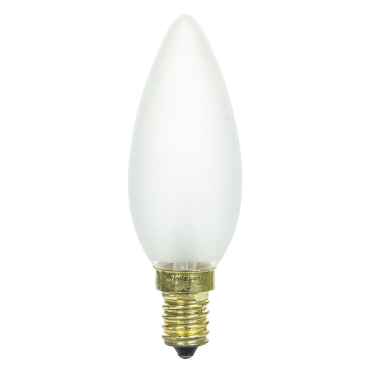 Sunlite 60 Watt Torpedo Tip Chandelier , European Base, Frost