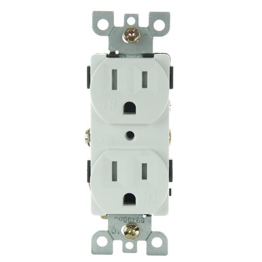 Sunlite E556/WH 15A Tamper Resistant Deplex Receptacle, White