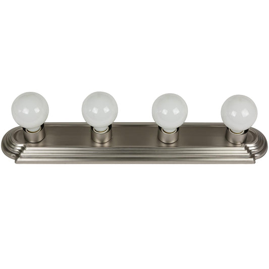 Sunlite 4 Lamp Vanity Globe Style Fixture, Brushed Nickel Finish