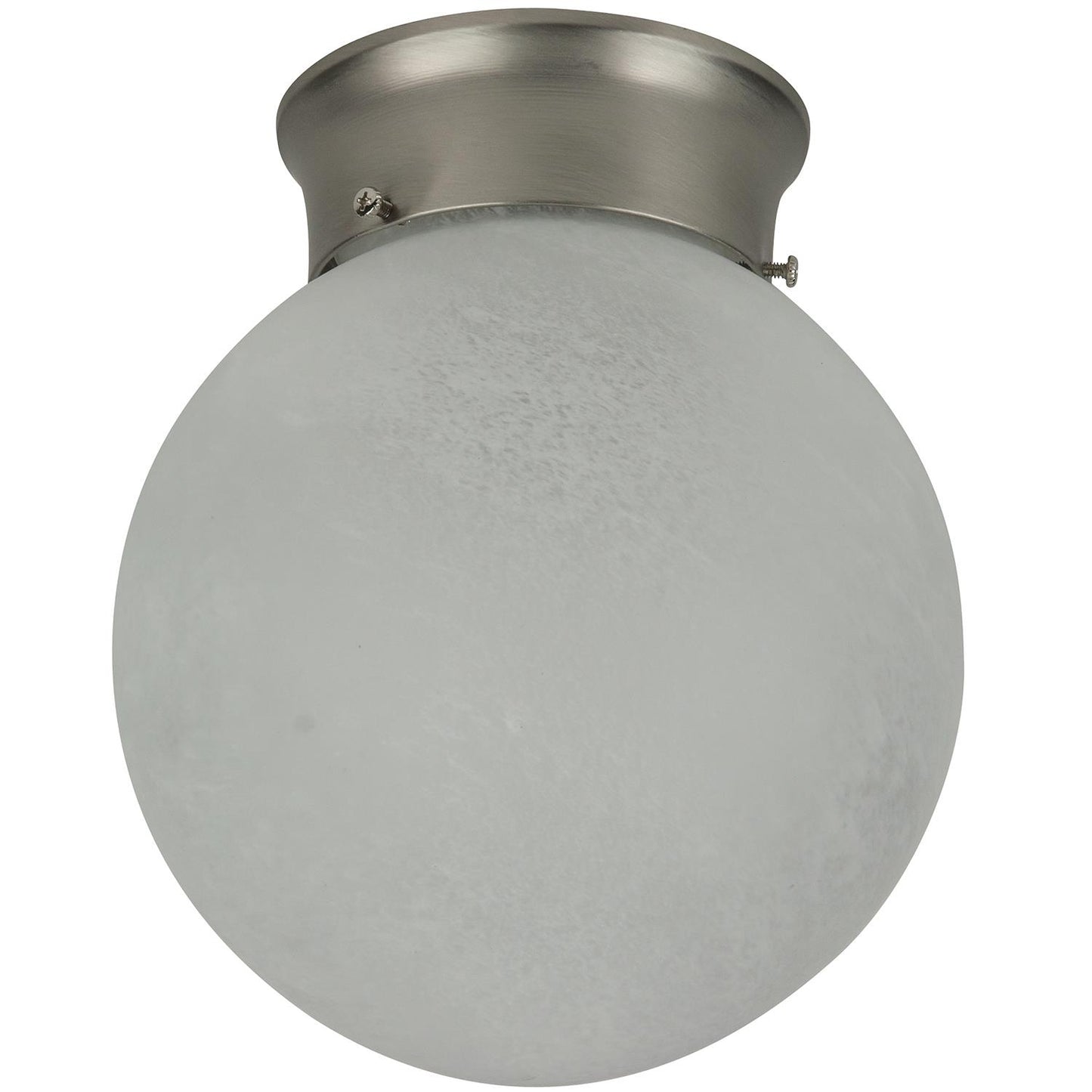 Sunlite 8" Decorative Globe Style Ceiling Fixture, Brush Nickel Finish, Alabaster Glass