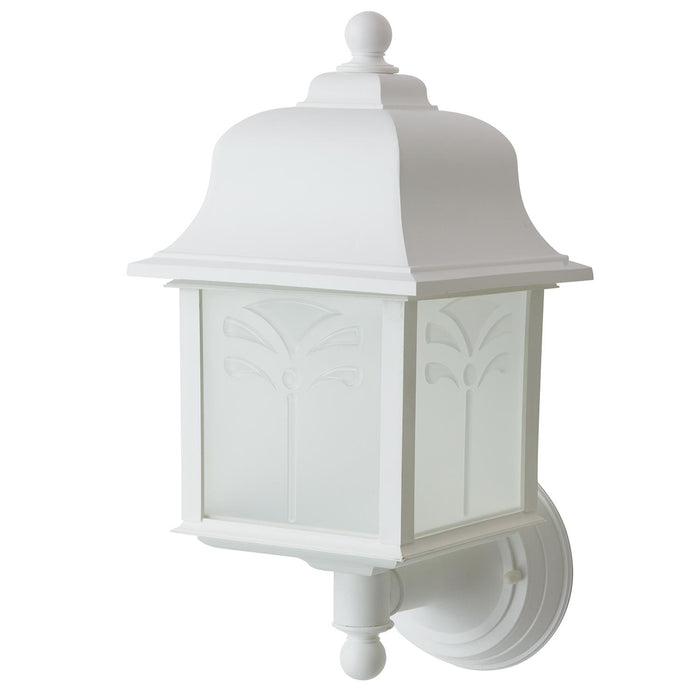 Sunlite Decorative Outdoor Energy Saving Orchid Up Fixture, White Finish, Frosted Lens