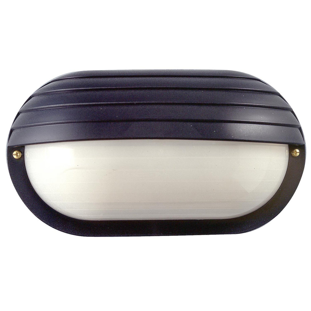 Sunlite Decorative Outdoor Eurostyle Oblong Hooded Fixture, Black Finish, Frosted Lens
