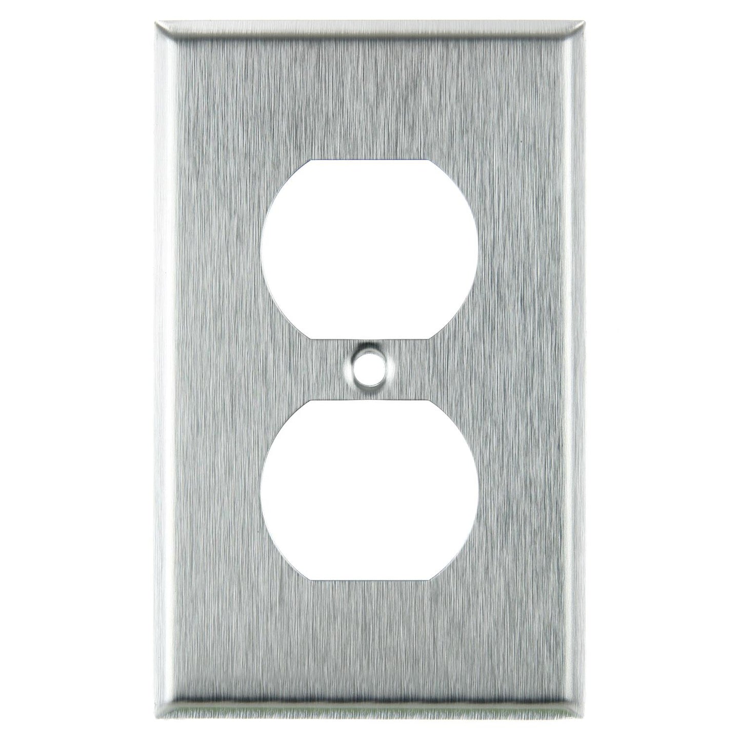 Sunlite E211/S 1 Gang Duplex Receptacle Plate, Steel