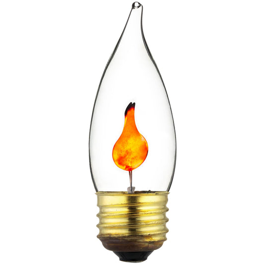 Sunlite 3 Watt Chandelier Flicker, Medium Base, Clear Orange