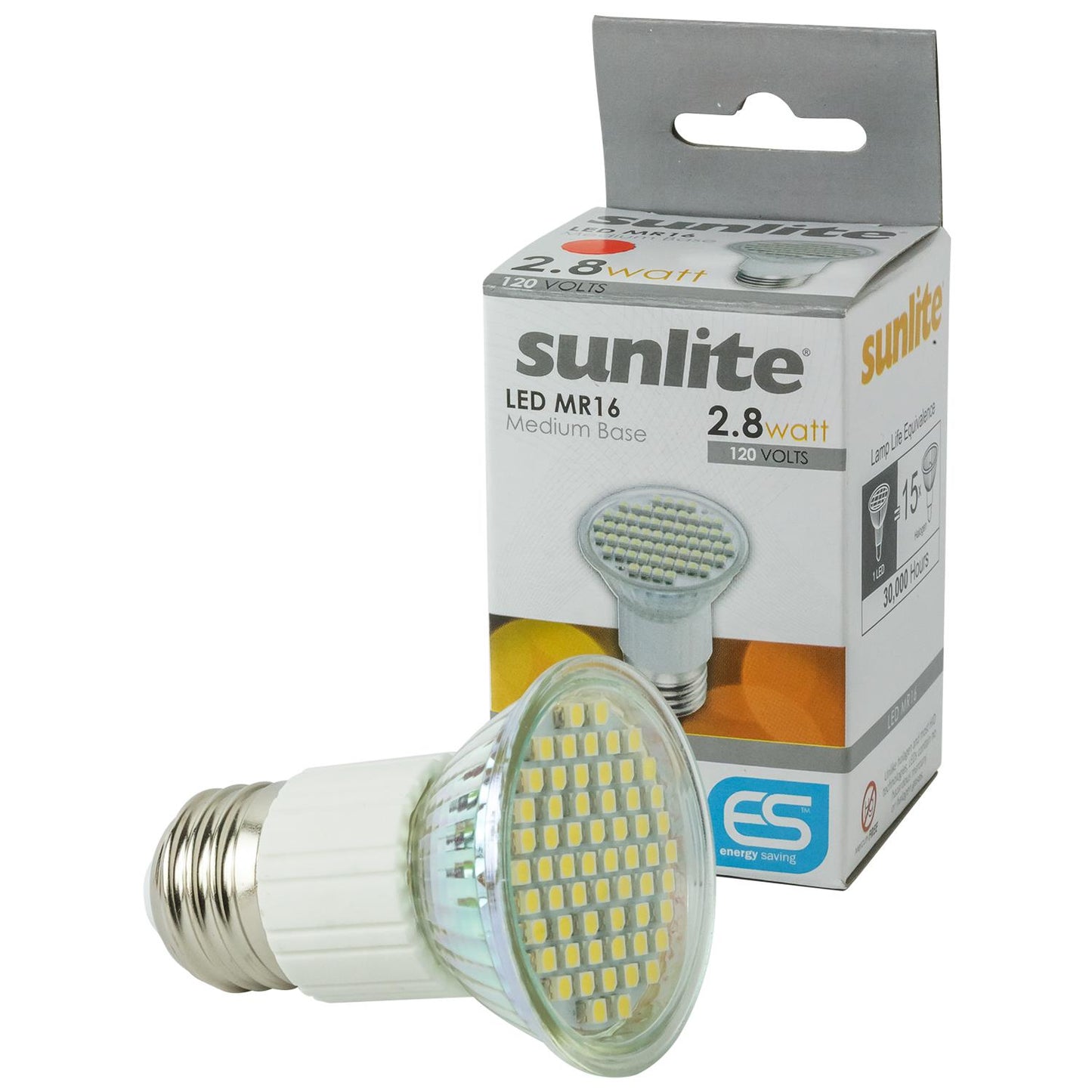 Sunlite LED MR16 Colored 2.8W (25W Equivalent) Light Bulb Medium (E26) Base, Red