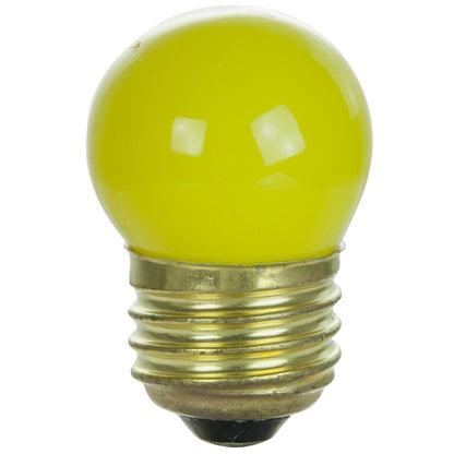 Sunlite 7.5 Watt S11 Colored Indicator, Medium Base, Ceramic Yellow