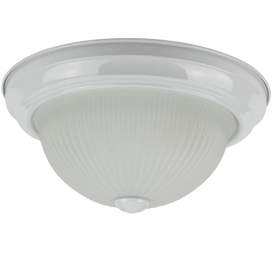 Sunlite 11" Decorative Dome Ceiling Fixture, Smooth White Finish, Frosted Glass