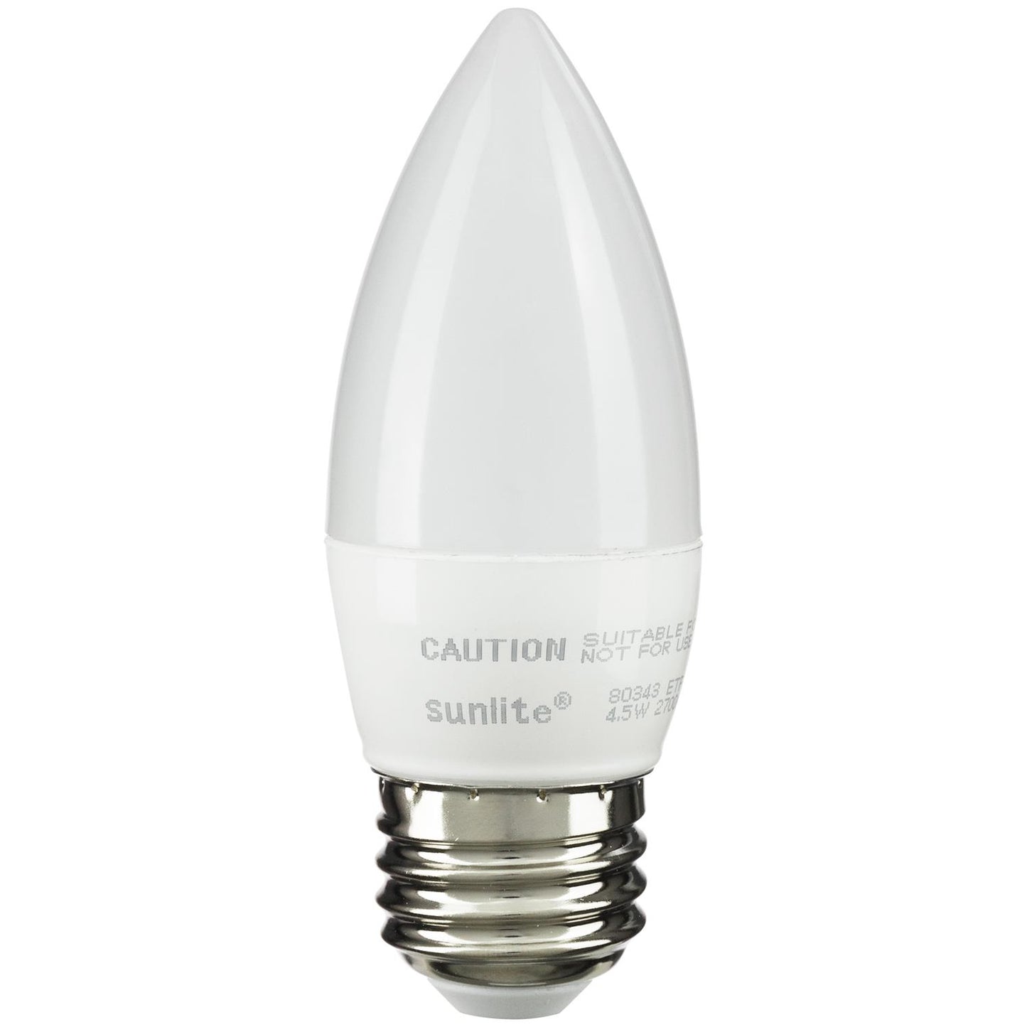 Sunlite 80473-SULED Torpedo Tip B11 Chandelier Light Bulb, 7 Watts (60W Equivalent), 500 Lumens, Medium Base (E26), Dimmable, Energy Star, 27K - Warm White, Frost 1 Pack