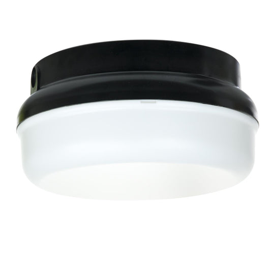 Sunlite Decorative Outdoor LED Protek Round Fixture, Black Finish, White Lens