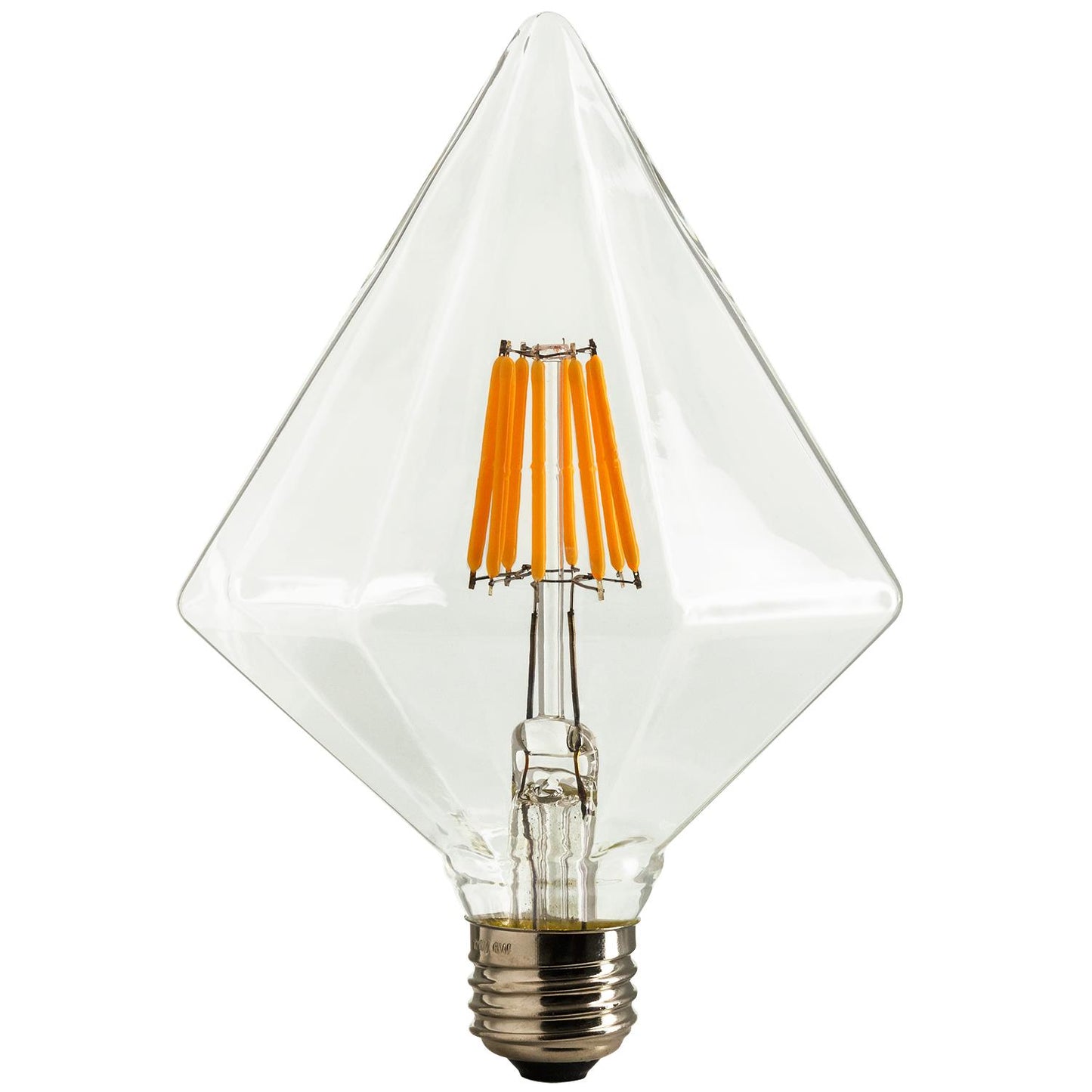 Sunlite LED Vintage Diamond 6W (40W Equivalent) Light Bulb Medium (E26) Base, Warm White