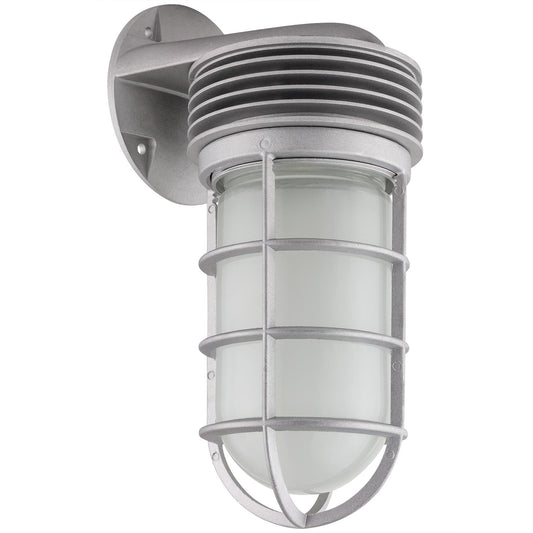 Sunlite 88141-SU LED Vapor Proof Jar Wall Fixture, 12 Watts, 1000 Lumens, Vandal Proof, Weather Tight, 110-277 Volt, Gray Finish, ETL Listed, IP65, 50K - Super White 1 Pack