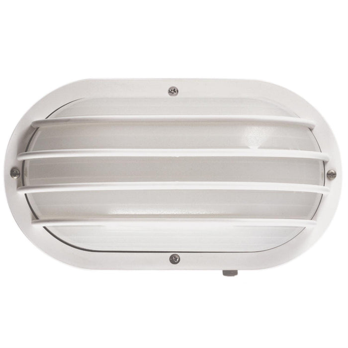 Sunlite Decorative Outdoor LED Eurostyle Oblong Linear Fixture, White Finish, Frosted Lens