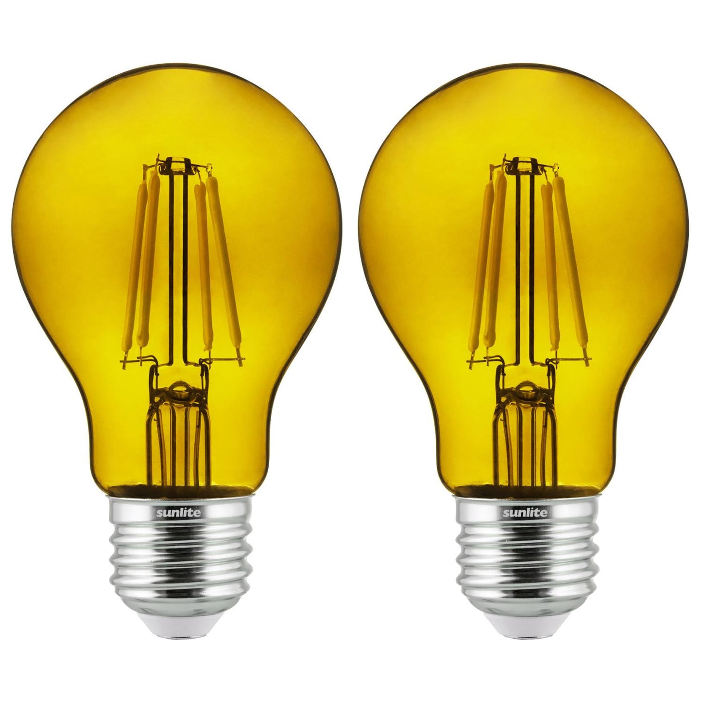 2-Pack Sunlite LED Transparent Yellow A19 Filament Bulbs, 4.5 Watts, D ...