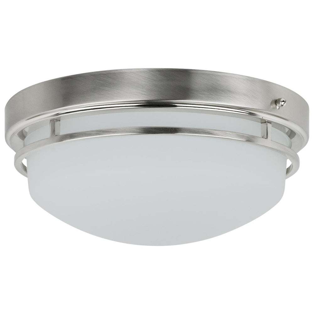 Sunlite 49064-SU LED Dome Ceiling Light Fixture, 20 Watts (60W Equivalent), 1400 Lumens, Brushed Nickel Finish, Frosted Glass Shade, 50,000 Hour Life Span, 30K - Warm White 13 Inch