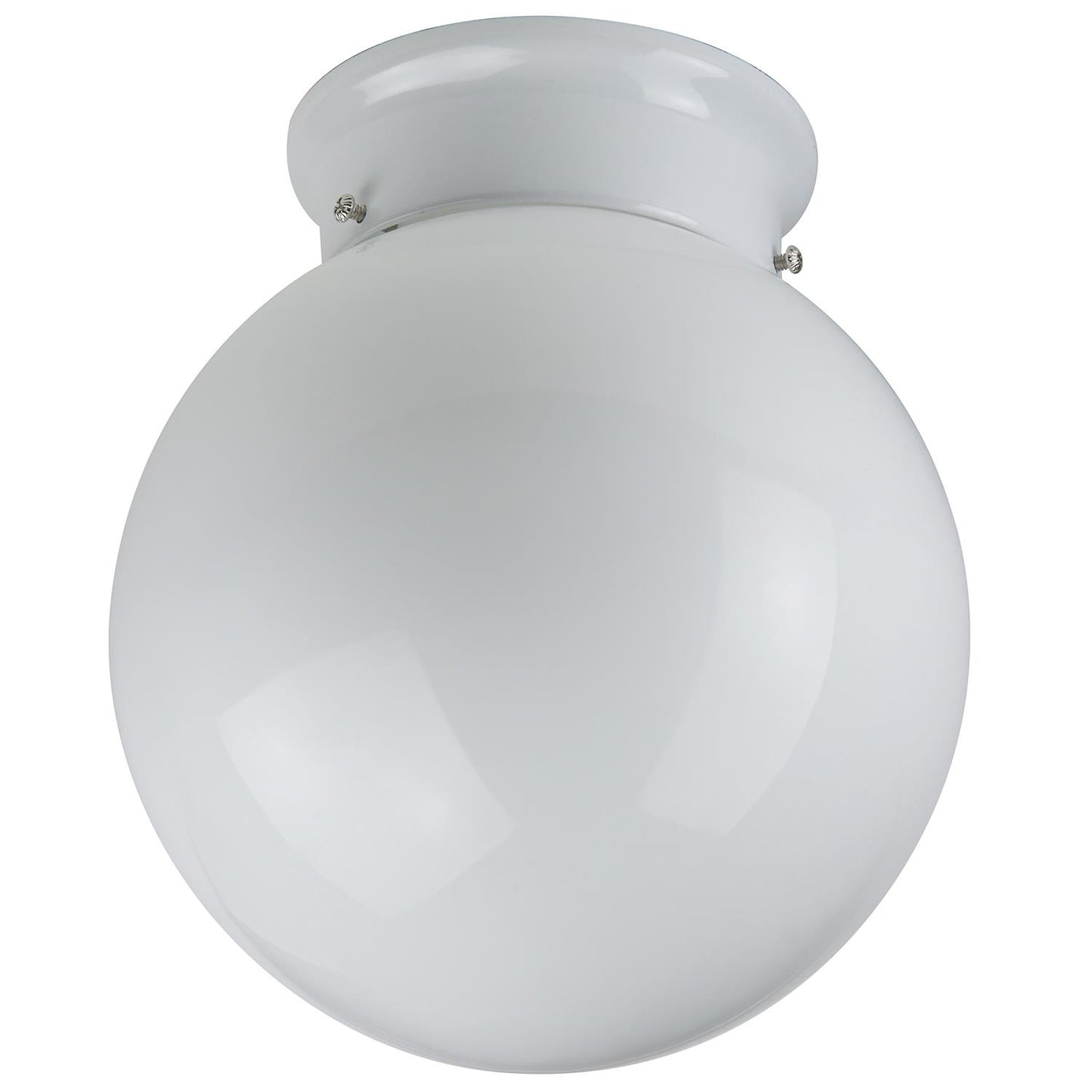 Sunlite 8" Decorative Globe Style Ceiling Fixture, White Finish, White Glass