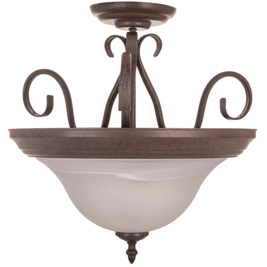 Sunlite Decorative Pendant Ceiling Fixture, Dusted Brown Finish, Alabaster Glass