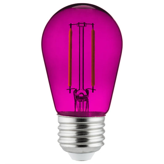 Sunlite LED Transparent Purple Colored S14 Medium Base (E26) Bulb - Parties, Decorative, and Holiday 15,000 Hours Average Life