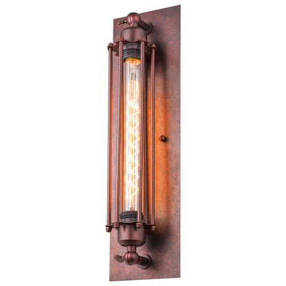 Sunlite Plate Wall Sconce Vintage Antique Style Fixture, Iron Rust Finish