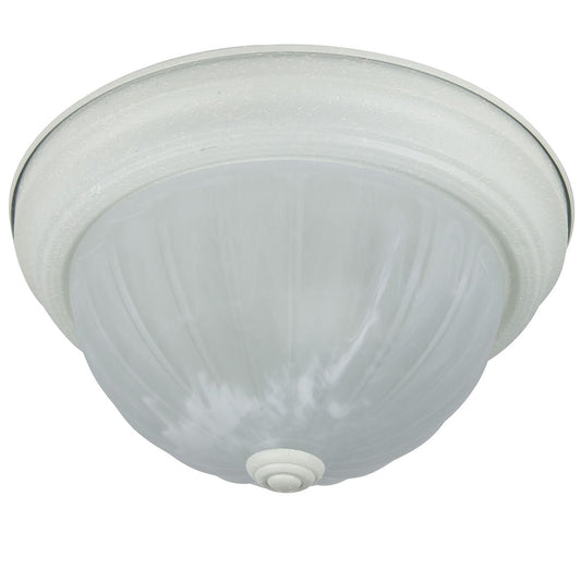 Sunlite 11" Decorative Dome Ceiling Fixture, Texture White Finish, Alabaster Glass