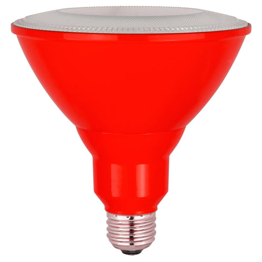 Sunlite LED PAR38 Red Floodlight Bulb, 8W (25W Equivalent), Medium (E26) Base, Indoor, Outdoor, Wet Location, Turtle Safe and Wildlife Friendly, 25,000 Hour Lifespan, UL Listed