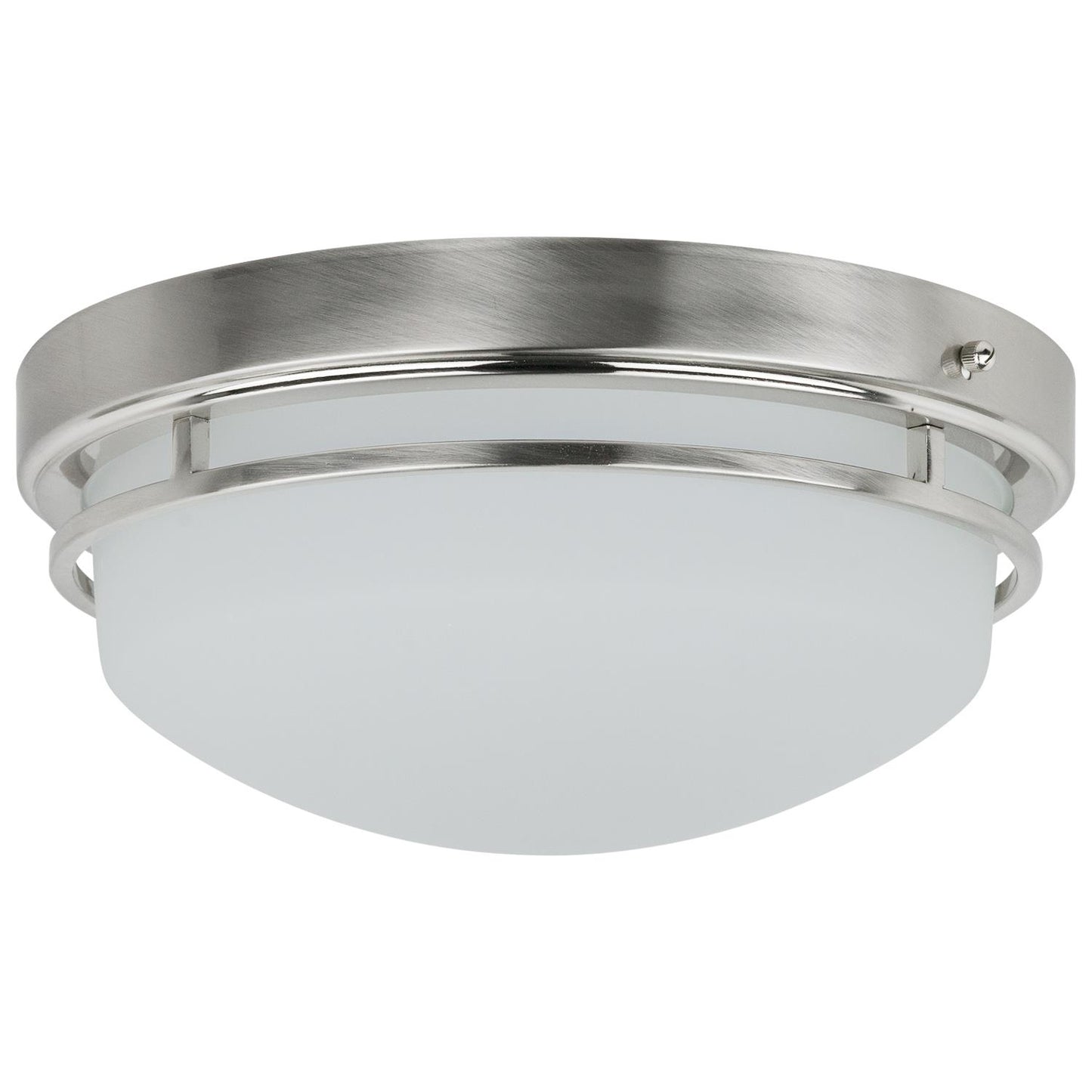 Sunlite 81036-SU LED Dome Ceiling Light Fixture, 20 Watts (60W Equivalent), 1400 Lumens, Brushed Nickel Finish, Frosted Glass Shade, 50,000 Hour Life Span, 40K - Cool White 13 Inch