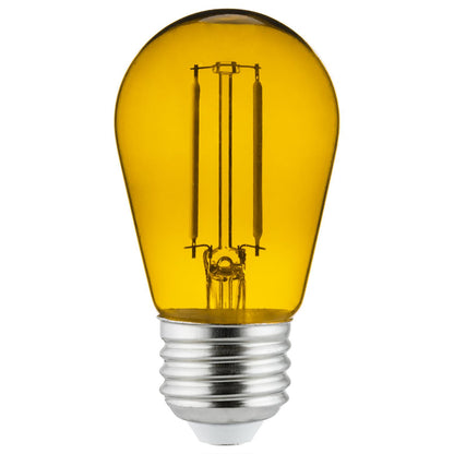 Sunlite LED Transparent Yellow Colored S14 Medium Base (E26) Bulb - Parties, Decorative, and Holiday 15,000 Hours Average Life