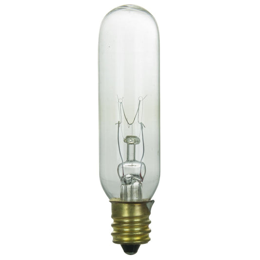 Sunlite 25 Watt T6 Tubular, Candelabra Base, Clear