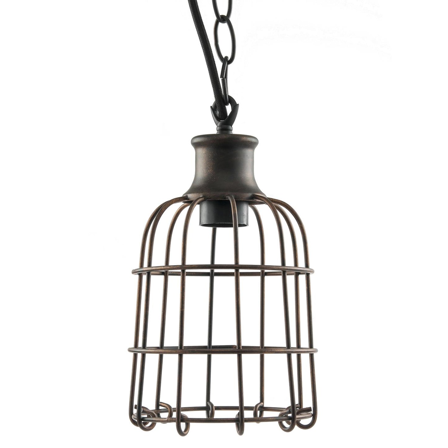 Sunlite Iron Rust Open Cage Antique Style Pendant Fixture