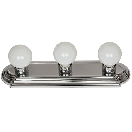 Sunlite 3 Lamp Vanity Globe Style Fixture, Chrome Finish