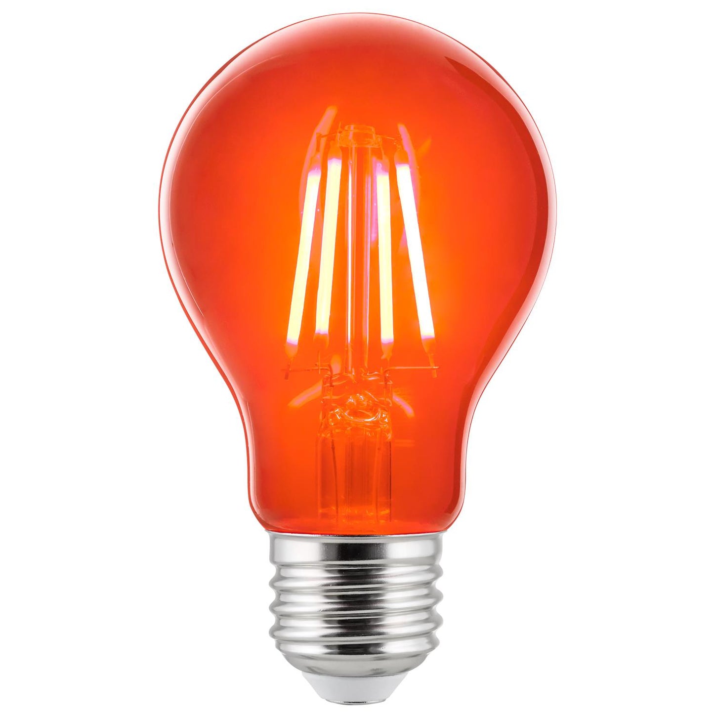 2-Pack Sunlite LED Transparent Orange A19 Filament Bulbs, 4.5 Watts, Dimmable, UL Listed