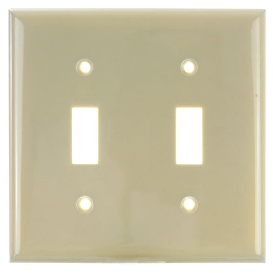 Sunlite E102/I 2 Gang Toggle Switch Plate, Ivory