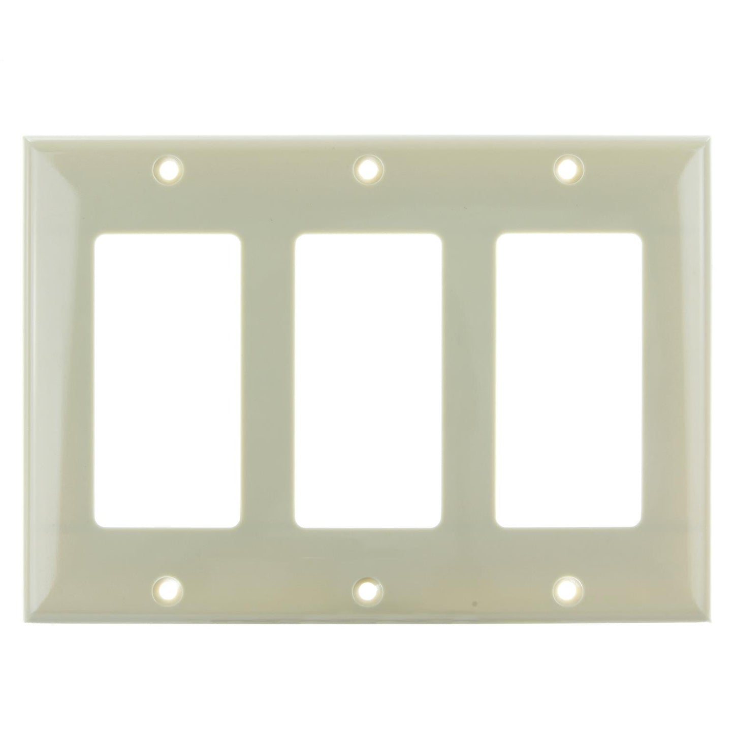 Sunlite E303/I 3 Gang Decorative Switch and Receptacle Plate, Ivory