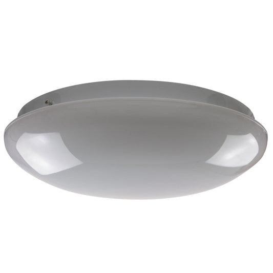 14" 2 Lamp Fluorescent Circline Fixture, White Finish, White Mushroom Lens