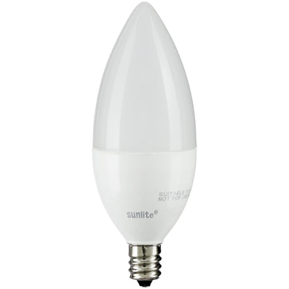 Sunlite CTF/LED/7W/E12/FR/D/ES/27K LED Torpedo Tip Chandelier 7W (60W Equivalent) Light Bulb Candelabra (E12) Base, 2700K Soft White