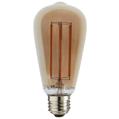 Sunlite 80894 LED Filament S19 Standard 6-Watt (40 Watt Equivalent) Transparent Dimmable Light Bulb, 2200K - Warm White