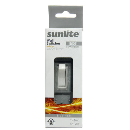 Sunlite E505 On/Off Grounded Toggle Switch, White