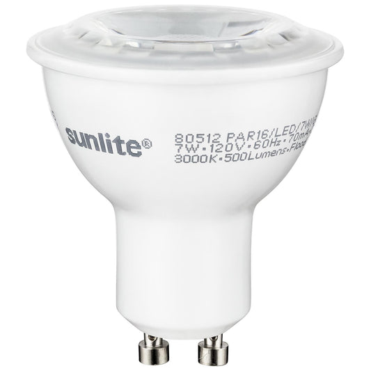 Sunlite LED PAR16 Bulb, Dimmable, 7 Watts (75 W Equivalent), GU10 Base, 2700K Warm White, Energy Star Compatible