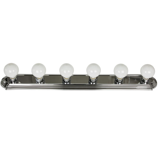 Sunlite 6 Lamp Vanity Globe Style Fixture, Chrome Finish