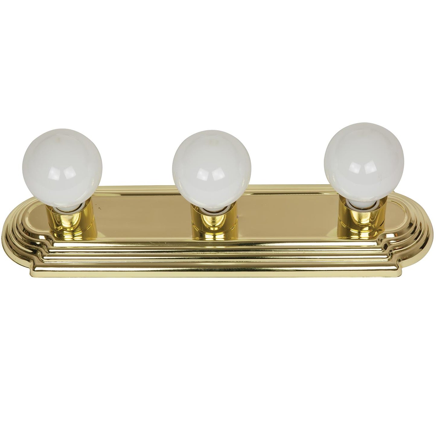 Sunlite 3 Lamp Vanity Globe Style Fixture, Polished Brass Finish