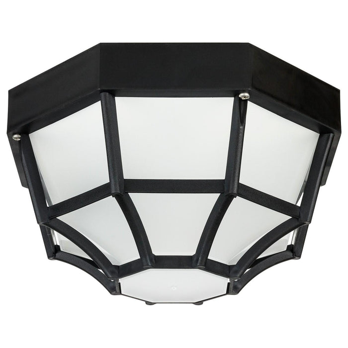 Sunlite Decorative Outdoor Octagonal Collection Fixture, Black Finish, Frosted Lens