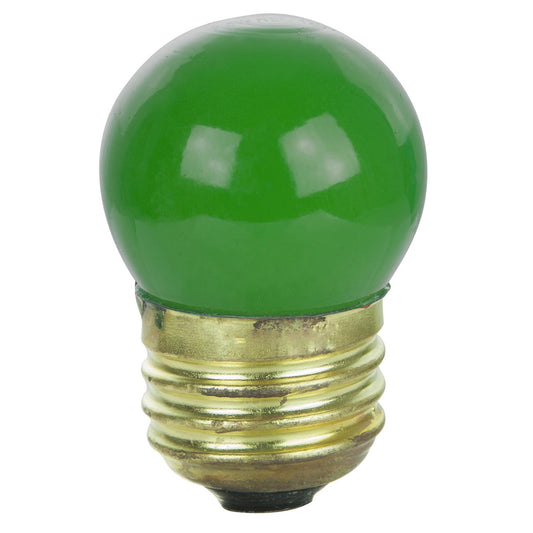 Sunlite 7.5 Watt S11 Colored Indicator, Medium Base, Ceramic Green