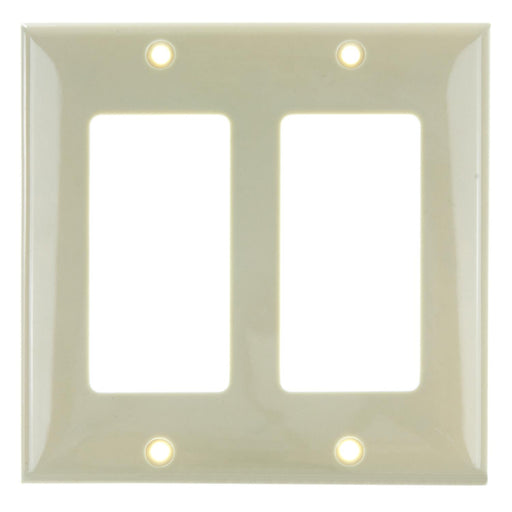 Sunlite E302/I 2 Gang Decorative Switch and Receptacle Plate, Ivory