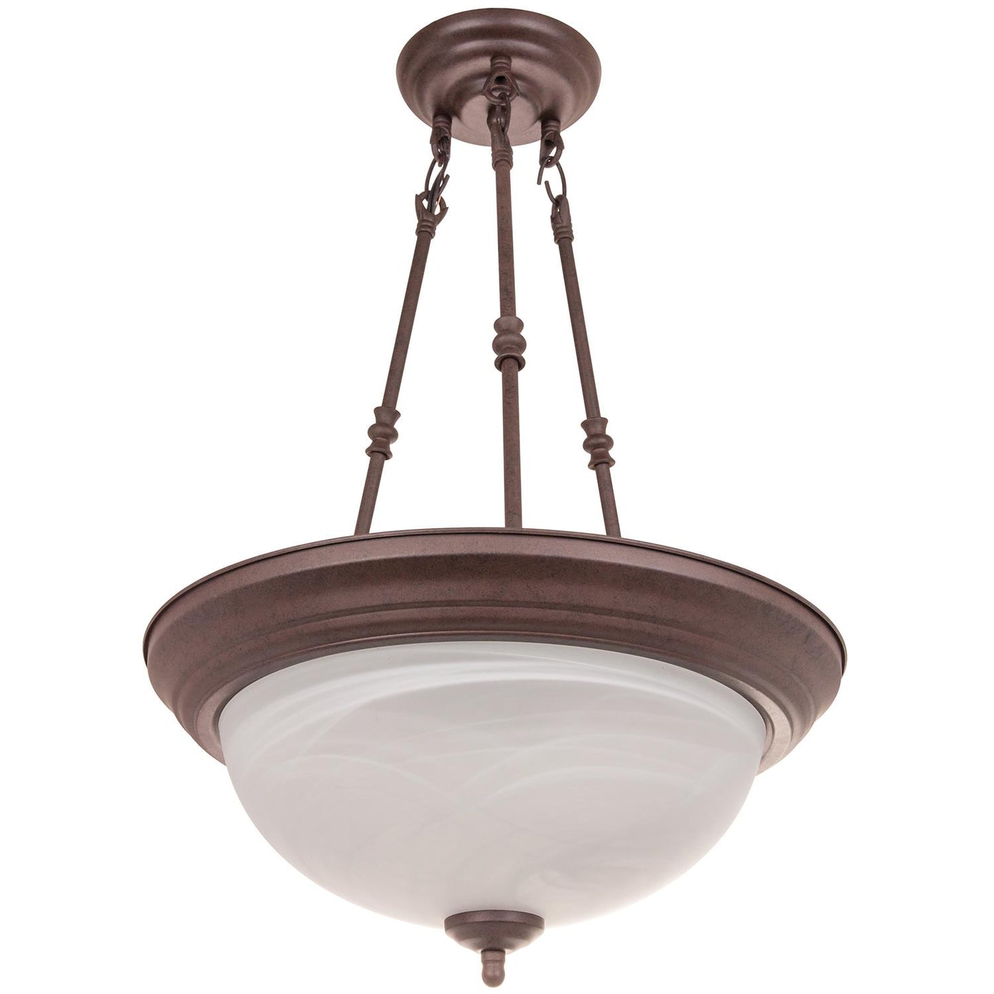 Sunlite Decorative Pendant Ceiling Fixture, Dusted Brown Finish, Alabaster Glass